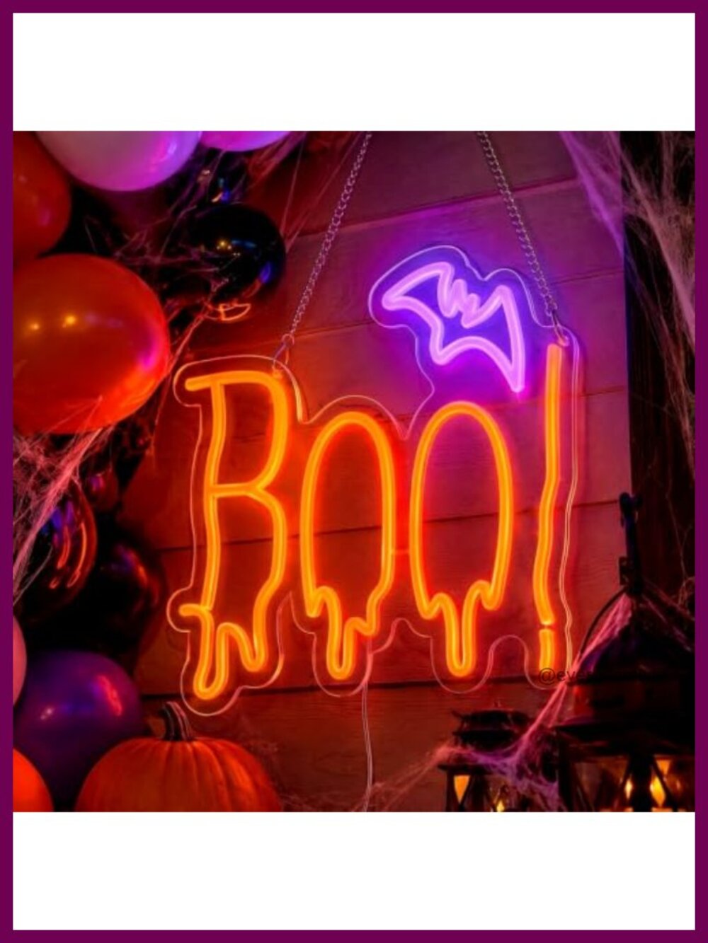Neon BOO Bat Halloween Sign Dimmable USB Wall Decor Party Light